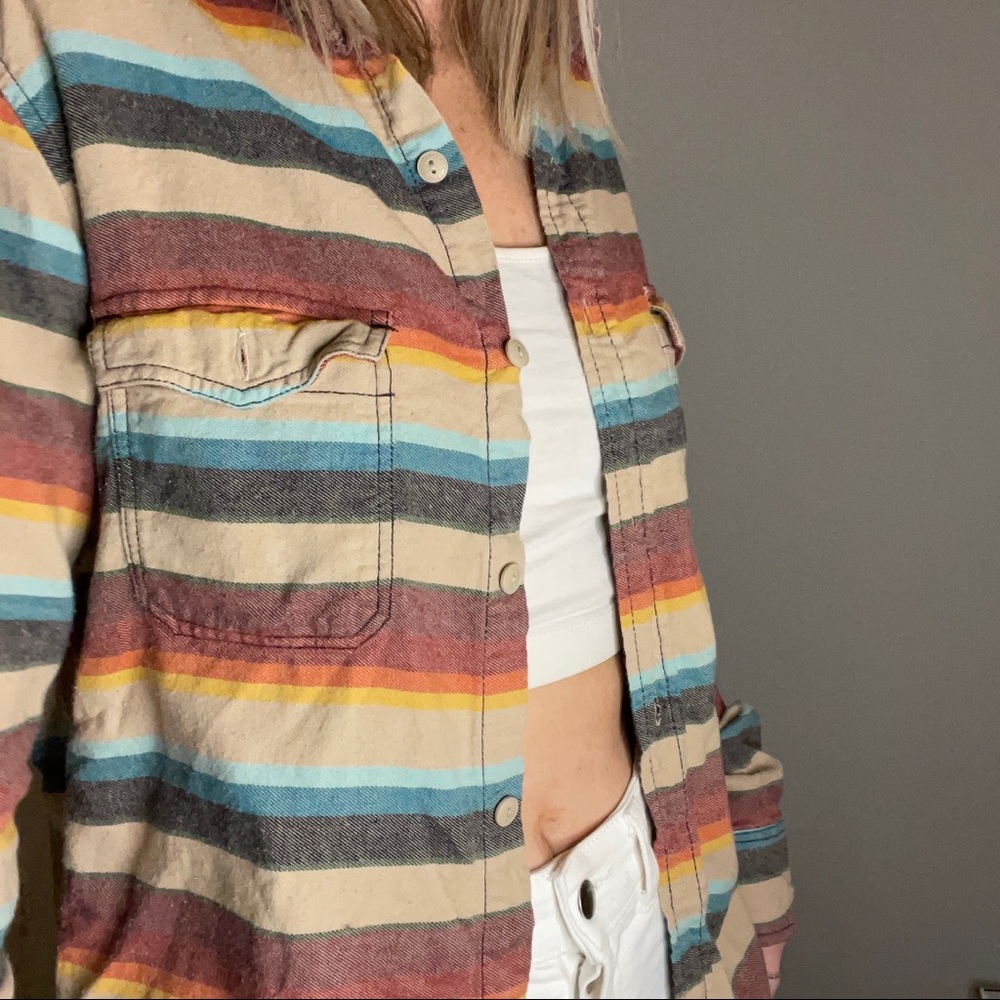 Multicolor stripe button down